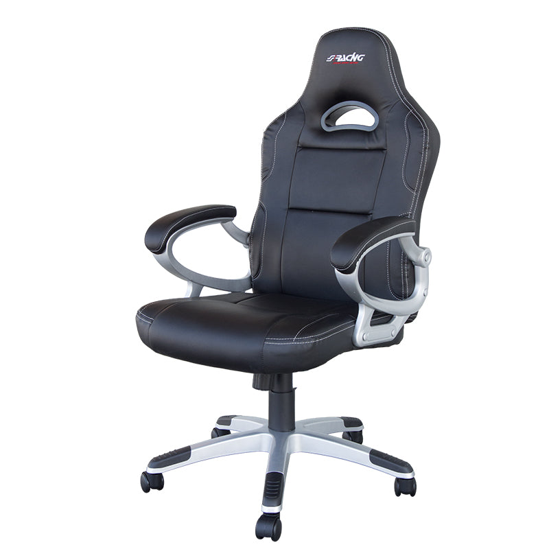 Simoni Racing, Verstelbare Gamingstoel - Zwart ecoleer - Ergonomisch