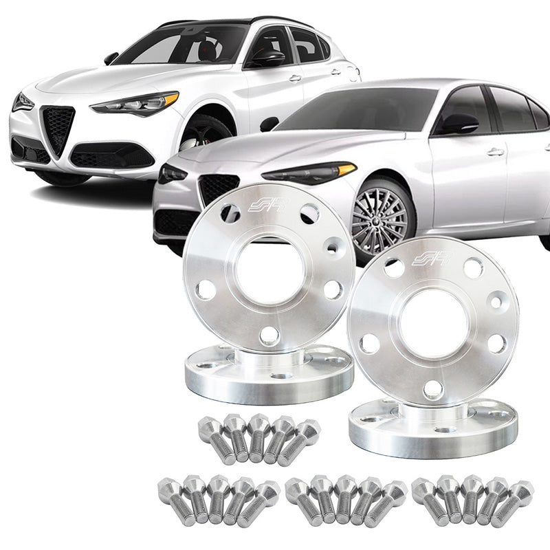 Simoni Racing, Spacer Kit, Aluminium, 2x17,5mm (vooras) + 2x20mm (achteras), passend voor Alfa Romeo (naaf 65,1mm)