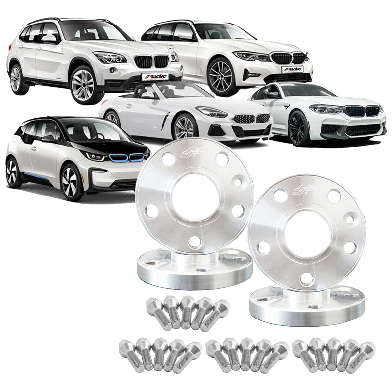 Simoni Racing, Aluminium Spacer Kit, 2x15mm (FA) en 2x18mm (RA), met wielbouten, passend voor BMW