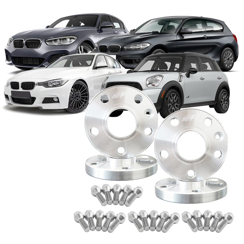 Simoni Racing, Spacer Kit, Aluminium, 2x12mm(FA) + 2x16mm(RA), fits BMW (Hub 72,6mm)