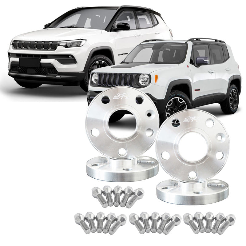Simoni Racing, Spacer Kit, Aluminium, 2x17,5mm(FA)/2x20mm(RA) incl. wielbouten, passend voor diverse Jeep