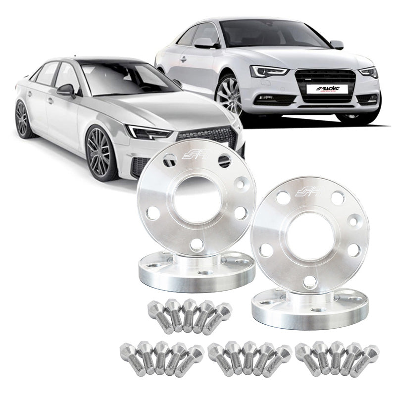Simoni Racing, Spacer Kit, Aluminium 2x15mm(FA) - 2x18mm(RA), fits Audi, incl. wheel bolts, Hub 66,6mm