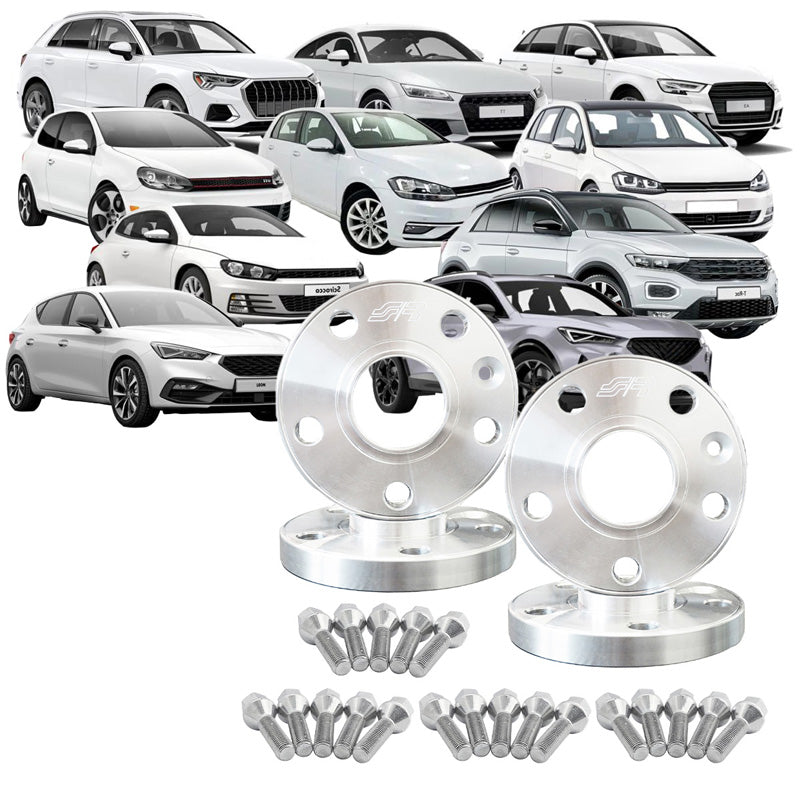 Simoni Racing, Spacer Kit, Aluminium - 2x15mm(FA) - 2x20mm(RA), fits Audi, VW, Seat, Cupra