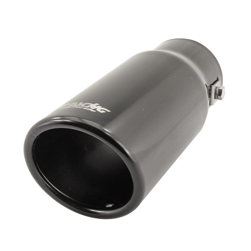 Simoni Racing, Exhaust Tip, Round/Slanting Inox Black - Ø76xL180mm - Installation ->64mm