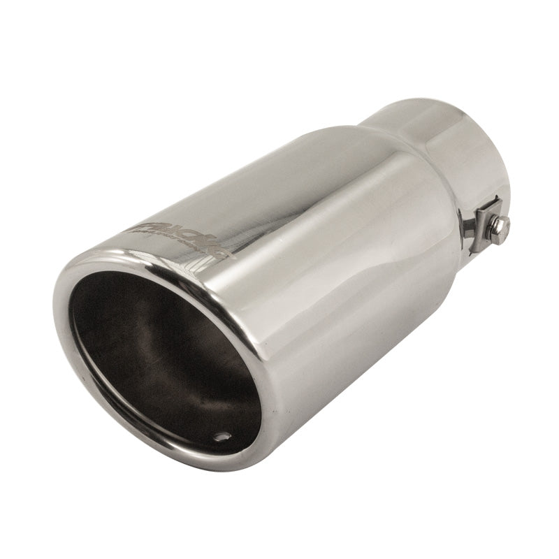 Simoni Racing, Tail Pipe, Round/Slanting Inox - Ø76xL180mm - Installation ->64mm
