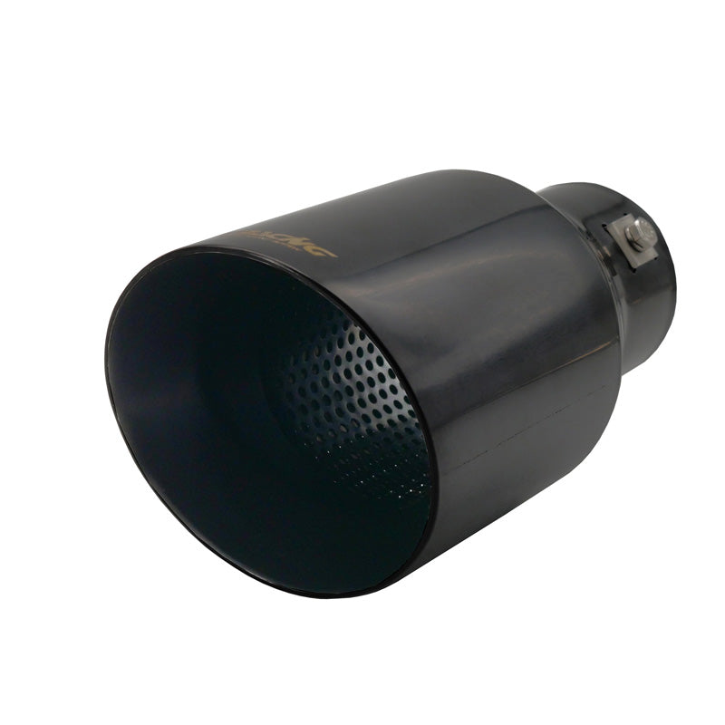 Simoni Racing, Tailpipe, Round/Slanting Inox Black - Ø102xL210mm - Installation -38>63mm