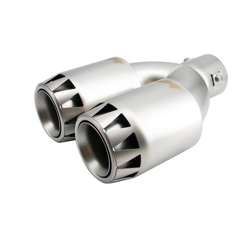 Embout d'échappement Simoni Racing double rond Inox - design moteur à réaction en titane 185x88xL245mm - installation ->39-63mm