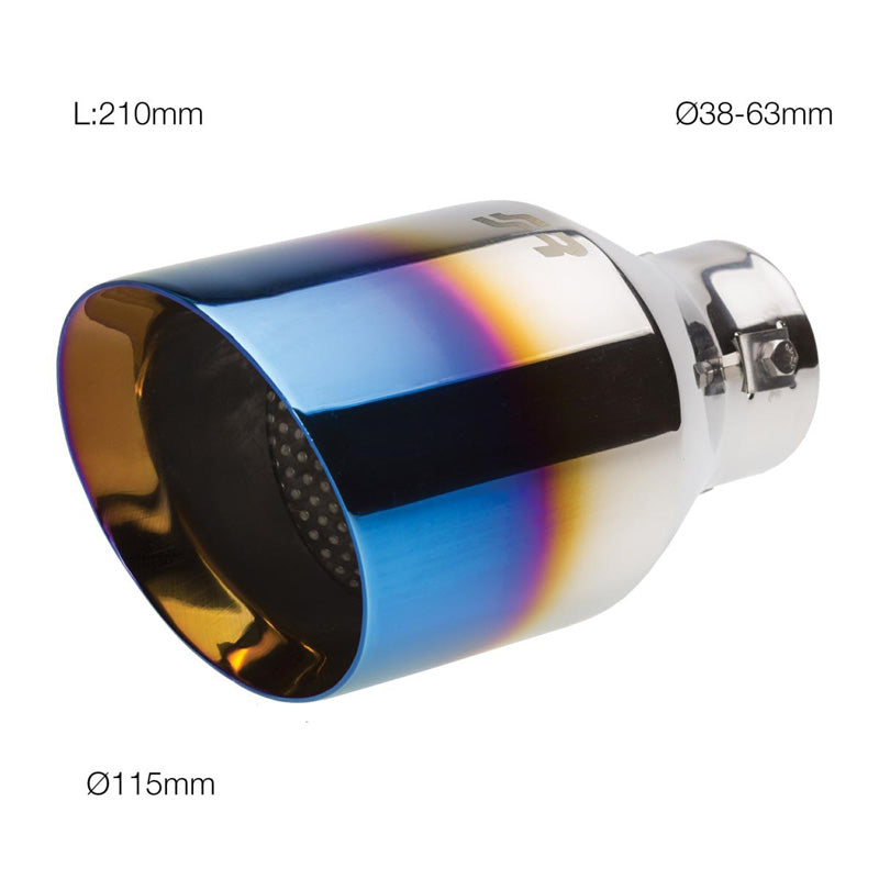 Simoni Racing, Exhaust Tip, Round/Slanting Ti-Tip - Ø114xL210mm - Installation ->60mm