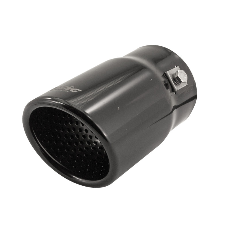 Simoni Racing, Exhaust Tip, Oval/Slanting Black - 76x80xL128mm - Installation ->68mm