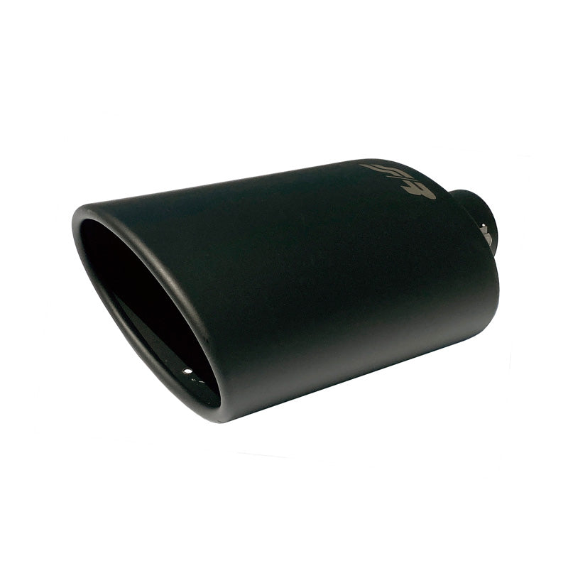 Simoni Racing, Tailpipe Tip, Oval/Slanted Black - 150x100xL255mm - Installation ->37-54mm