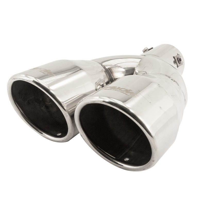 Simoni Racing, Exhaust Tip, Double Round Inox - Ø90xL242mm - Installation ->62mm