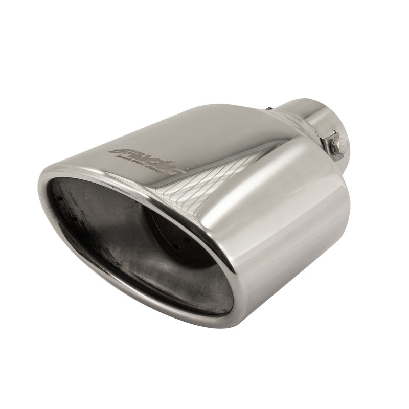 Simoni Racing, Exhaust Tip, Oval Stainless Steel - 135x85xL185mm - Installation ->60mm