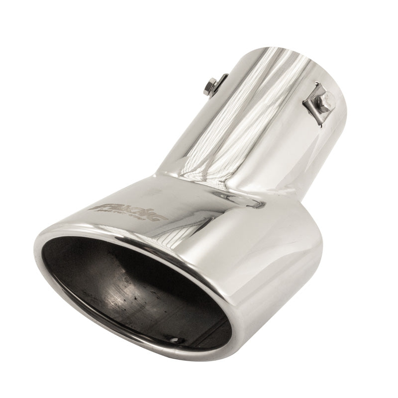 Simoni Racing, Exhaust Tip, Oval Inox - 116x86xL180mm - Installation 46->74mm
