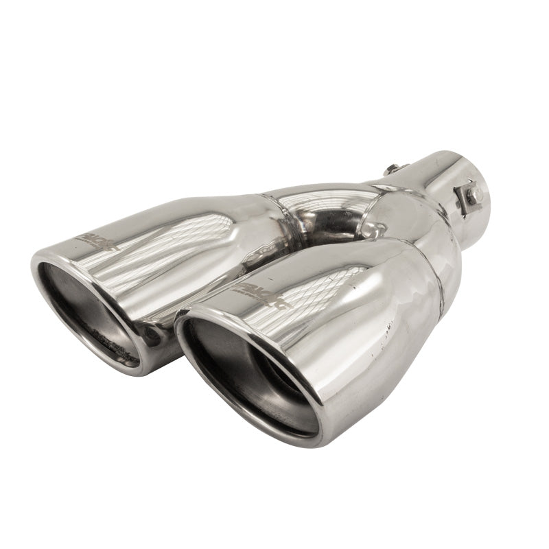 Simoni Racing, embout d’échappement, double ovale/biseauté inox - 167x67xL220mm - installation 37->57mm - droit