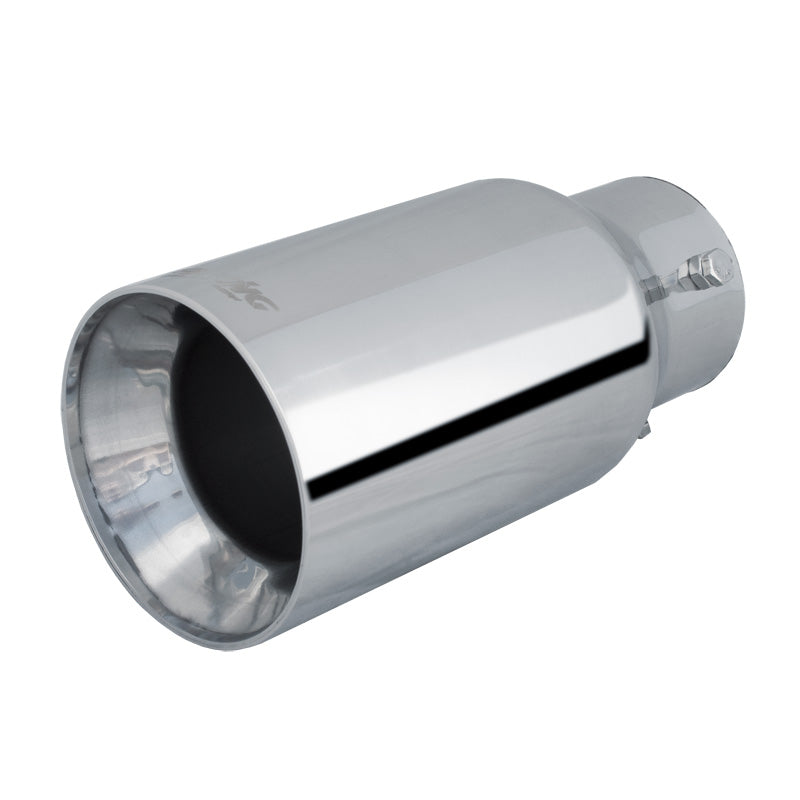 Simoni Racing, Exhaust Tip, Round/Straight Inox - Ø90xL185mm - Installation 34-59mm