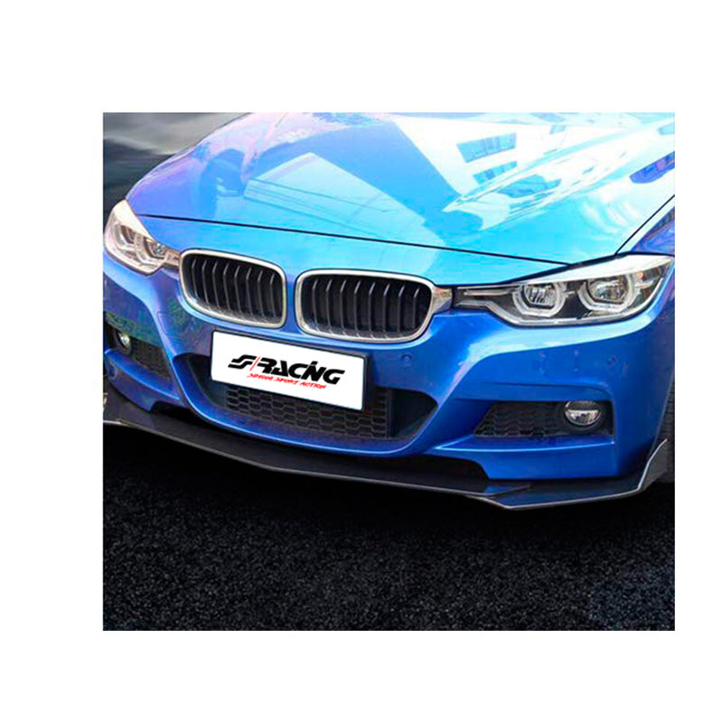 Simoni Racing, Universal Front Spoiler 'Lip Splitter' - 3-piece - ABS Black - 174cm