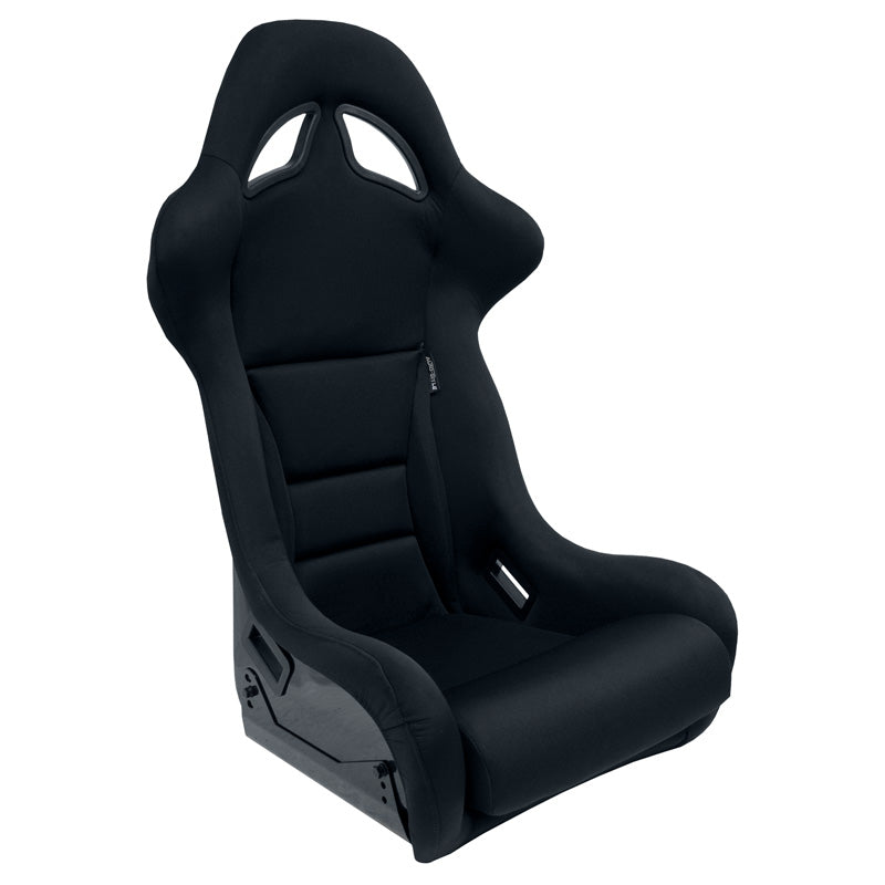 AutoStyle, Sport Seat 'BS7' - Black - Fixed Fiberglass Backrest - incl. rails