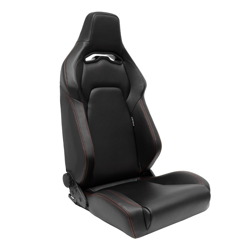 AutoStyle, siège sport 'VGR' - cuir synthétique noir avec coutures rouges - dossier à double réglage - glissières incluses