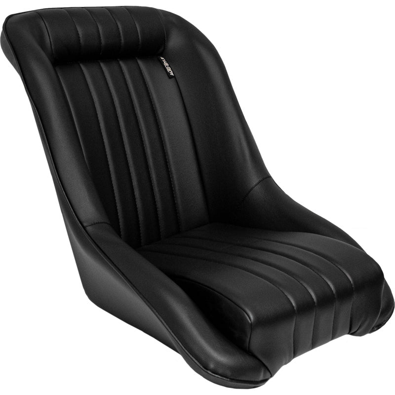 AutoStyle, sportstoel 'Classic' - Zwart imitatieleer - vaste rugleuning - incl. glijrails
