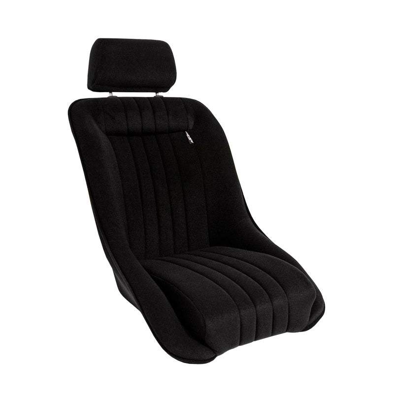 AutoStyle, Sport Seat 'Classic' - Black - Fixed back + Headrest - incl. rails