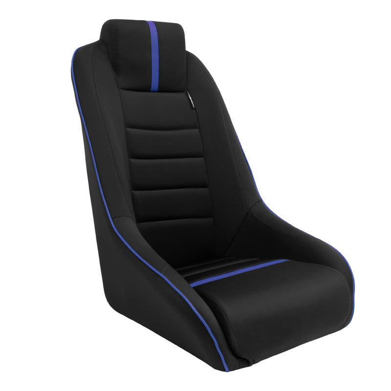AutoStyle, siège sport 'Classic RS' - Noir/Bleu - dossier fixe + appui-tête intégré - rails inclus