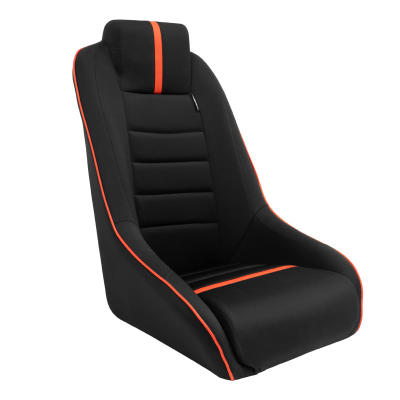 AutoStyle, Sport Seat 'Classic RS' - Black/Red - Fixed back + Integrated headrest - incl. rails