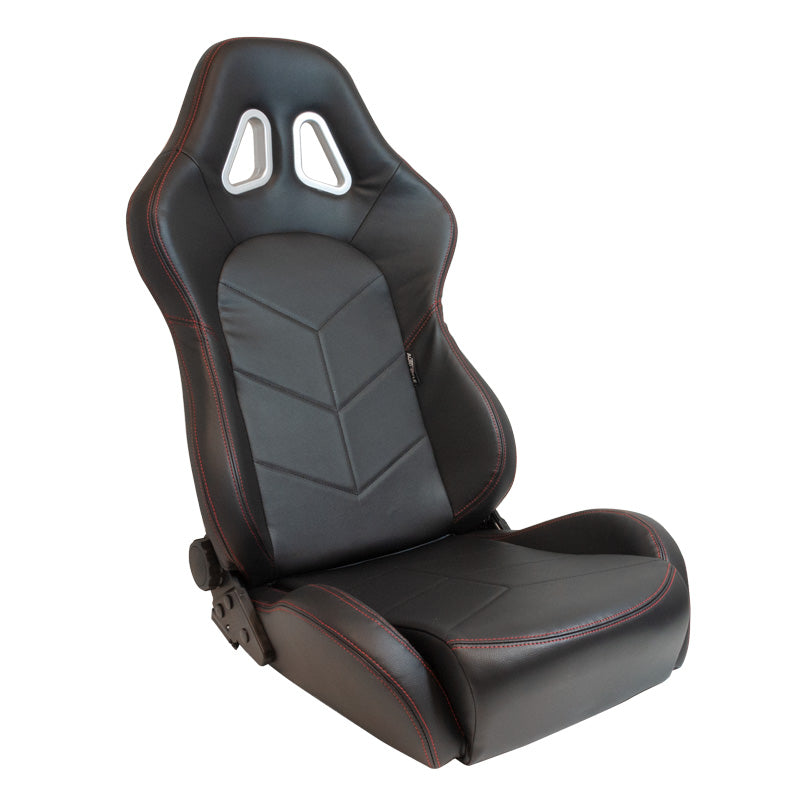 AutoStyle, siège sport 'TN' - aspect cuir noir avec couture rouge - dossier à double réglage - glissières incluses