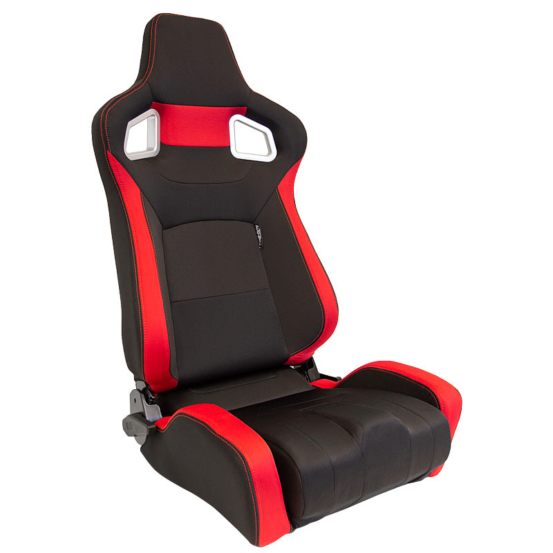 AutoStyle, Sports Seat 'RS6-II' - Black/red - Double adjustable backrest - incl. rails