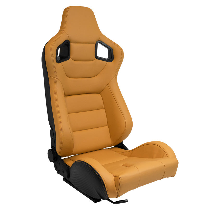 AutoStyle, Sports Seat 'RK' - Beige - Double adjustable backrest - incl. sliding rails