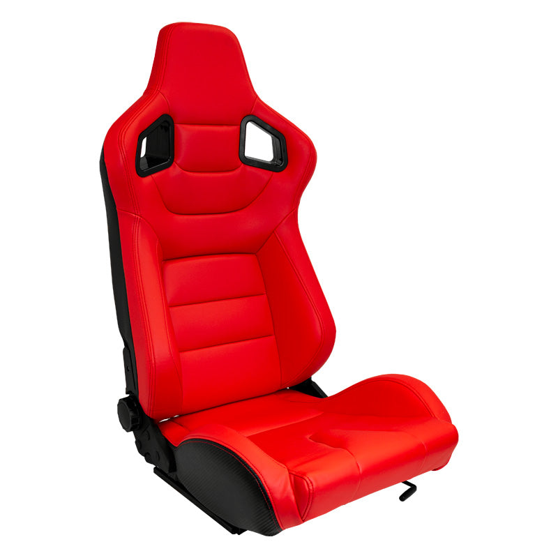 AutoStyle, siège sport 'RK' - similicuir rouge - dossier doublement réglable - incl. glissières