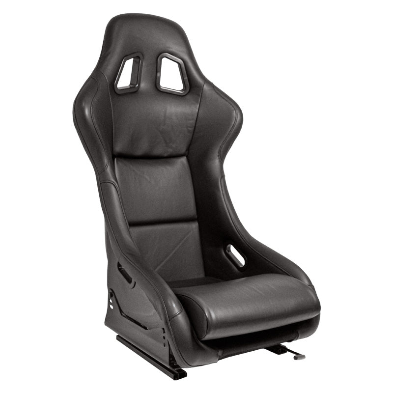 AutoStyle, siège baquet « MO » - simili cuir noir - dossier fixe en fibre de verre - glissières incluses