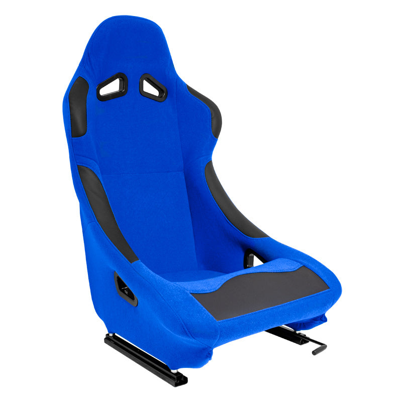 AutoStyle, siège baquet « BW » - bleu - dossier fixe - rails inclus