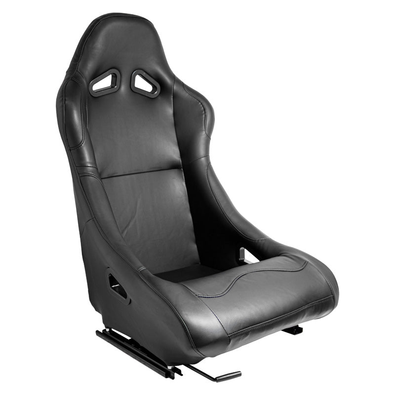 AutoStyle, Sports Seat 'BW' - Black leather look - Fixed backrest - incl. runners
