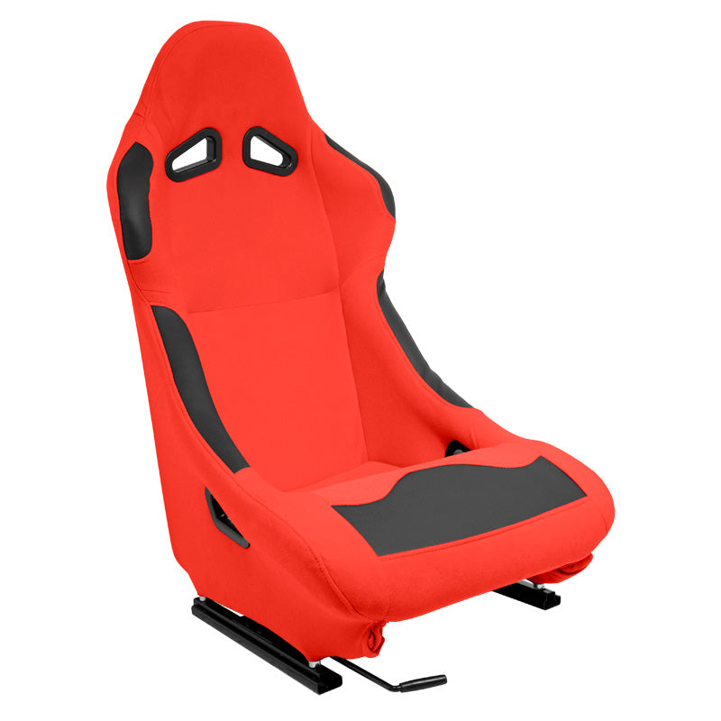AutoStyle, Sport Seat 'BW' - Red - Fixed Back - Incl. Sliding Rails