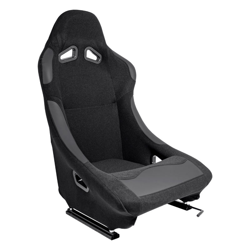 AutoStyle, Sports Seat 'BW' - Black - Fixed backrest - incl. runners