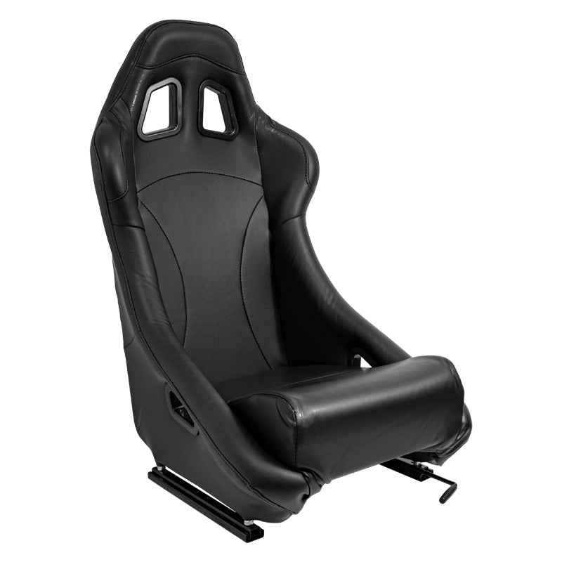 AutoStyle, Sports Seat 'BH' - Black leather look - Fixed backrest - incl. runners