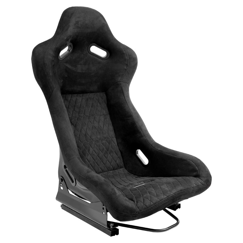 AutoStyle, siège baquet « LV » - noir - dossier fixe en polyester - rails inclus