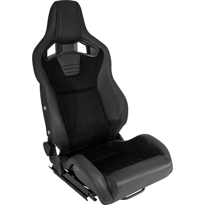 AutoStyle, sportstoel 'NK Premium', zwart Alcantara + zwart PVC-leer, incl. schuifrails