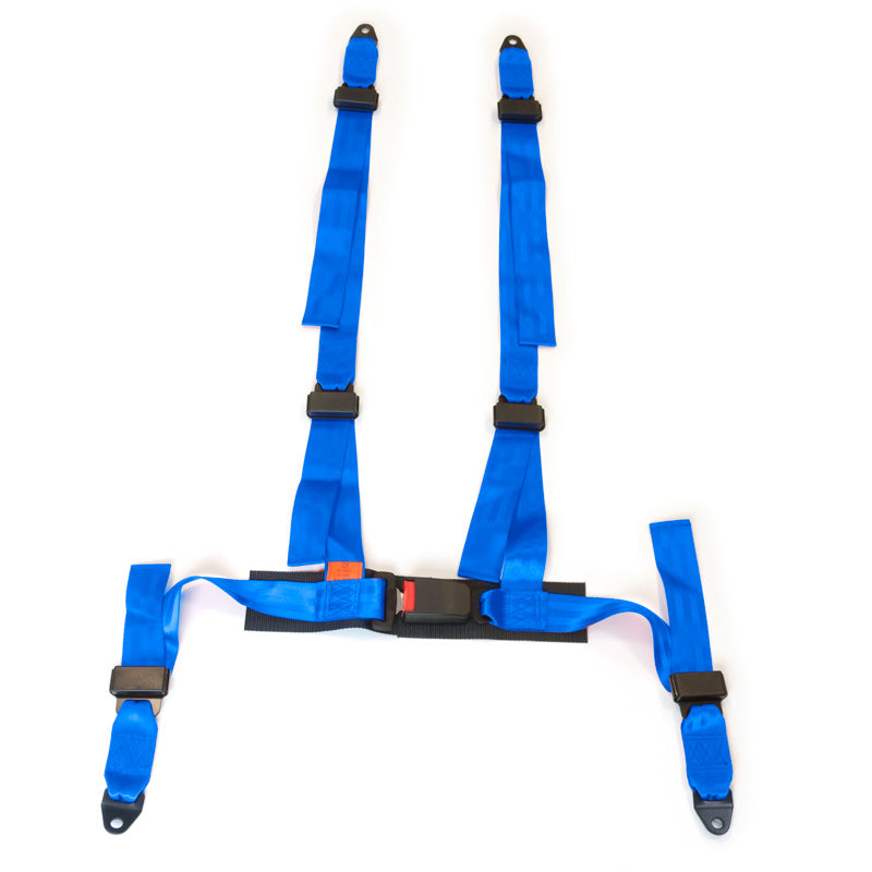 AutoStyle, Universal 4-Point Seat Belt - Blue - E-Mark