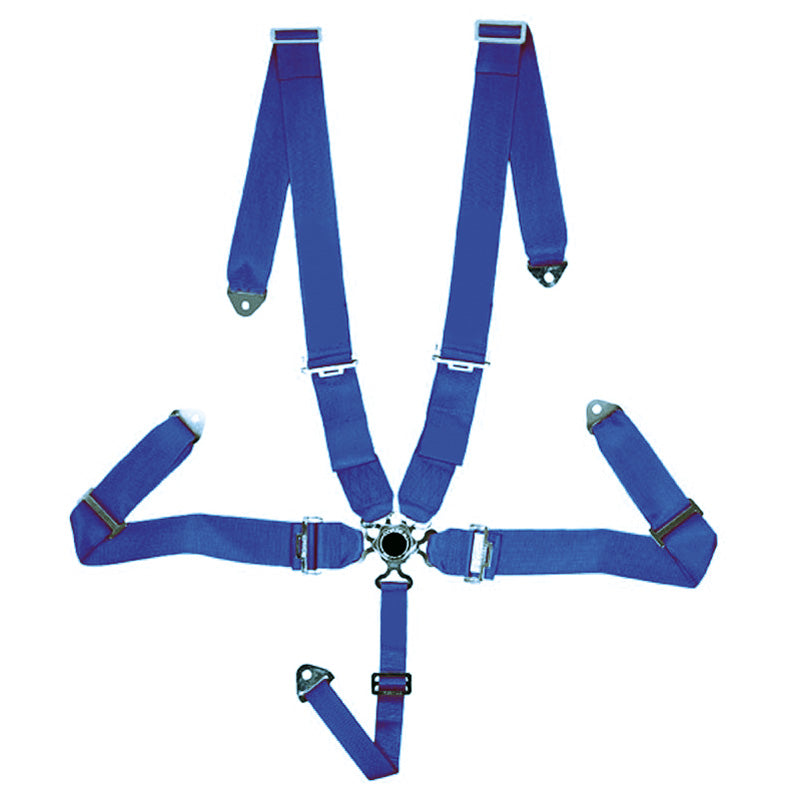 AutoStyle, Racing Seat Belt 5-Point - Blue - Quick Release - E-Mark
