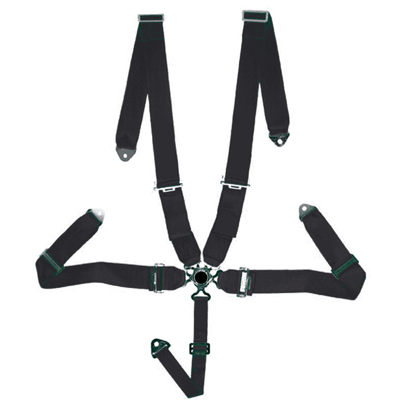AutoStyle, Universal 5-Point Seat Belt - Black - Quick Release - E-Mark