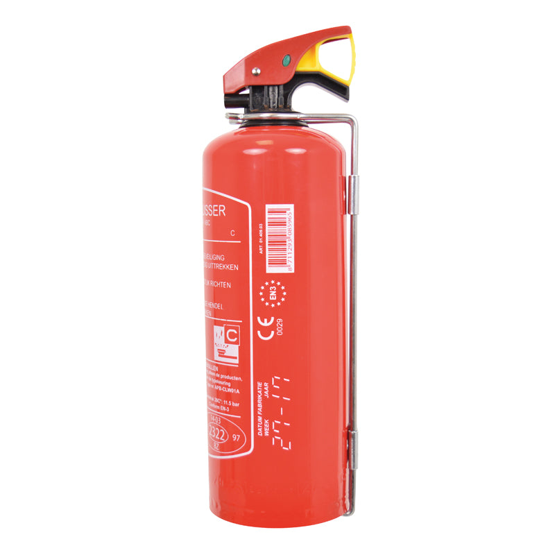 Belmic, extincteur homologué 1kg - Rouge - incl. support de montage - extincteur à poudre ABC