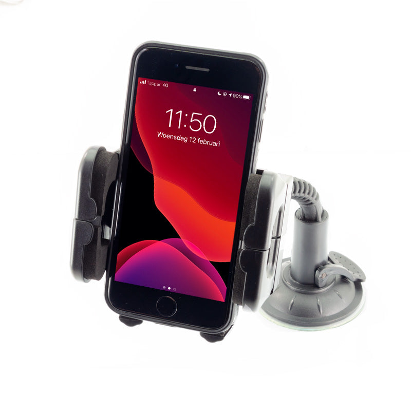 Hypersonic, Universele smartphone-/navigatiehouder met zuignap en flexarm - 40-120mm