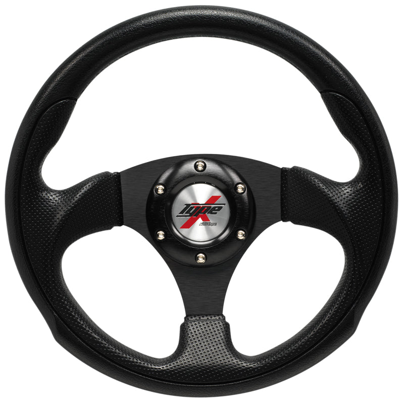 AutoStyle, Sports Steering Wheel 'Eruption' - Ø295mm - Black PU leather + Black spokes