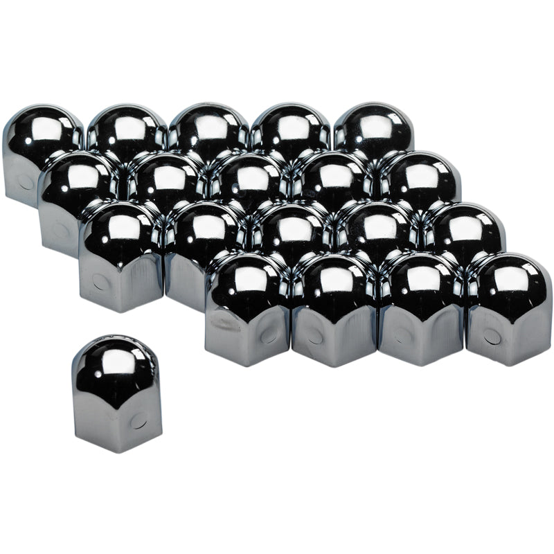 AutoStyle, Chrome Metal Wheel Nut Covers - 17mm - Set of 20 Pcs.