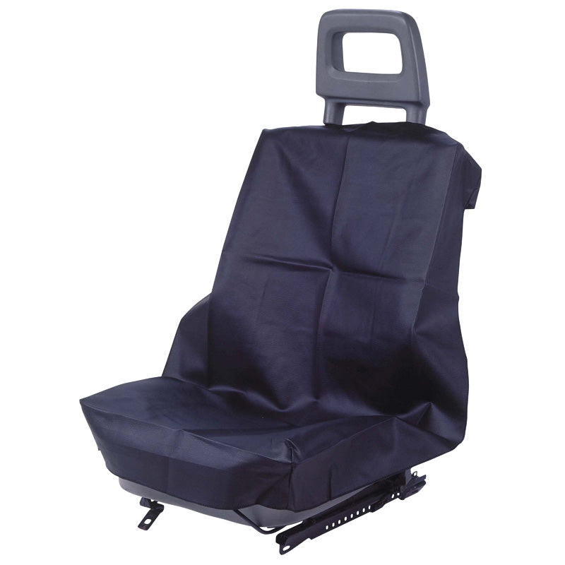 White, Universal Seat Cover with Headrest - Waterproof and Oil-Resistant
