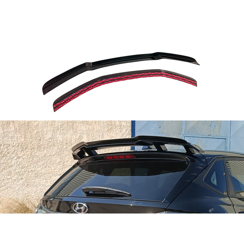 Motordrome, aile de toit (Spoiler Cap), compatible avec Hyundai i20 III N (1.6 T-GDi) 2020- (ABS noir brillant)