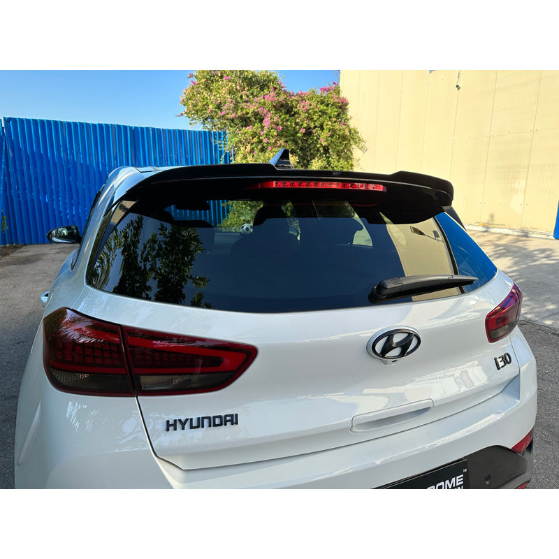 Motordrome, Aileron de toit (capuchon de spoiler), convient à Hyundai i30 III & N-Line 2017- (ABS noir brillant)
