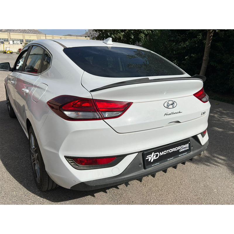 Motordrome, lèvre de hayon, convient à Hyundai i30 III Fastback incl. N-Line 2017- (ABS Gloss black)