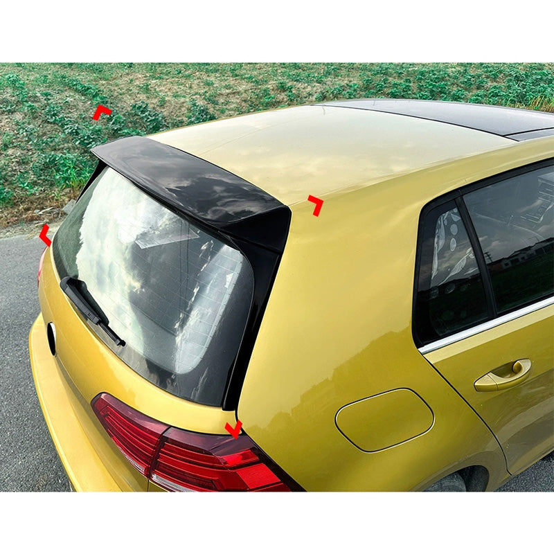 AutoStyle, Roof Spoiler, ABS, Gloss Black, 3-piece, fits Volkswagen Golf VII (7&7.5) HB (2012-2019)